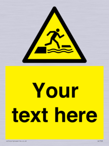 Custom Warning falling into water when stepping on or off a floating surface