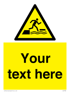 Custom Warning falling into water when stepping on or off a floating surface