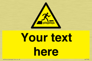 Custom Warning falling into water when stepping on or off a floating surface