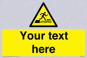 Custom Warning falling into water when stepping on or off a floating surface