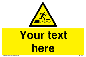 Custom Warning falling into water when stepping on or off a floating surface