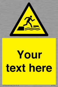 Custom Warning falling into water when stepping on or off a floating surface