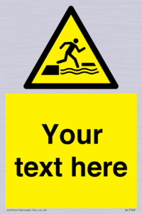 Custom Warning falling into water when stepping on or off a floating surface