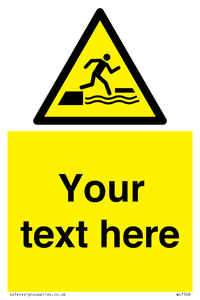 Custom Warning falling into water when stepping on or off a floating surface