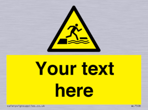 Custom Warning falling into water when stepping on or off a floating surface