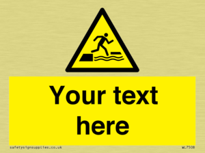 Custom Warning falling into water when stepping on or off a floating surface