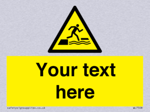 Custom Warning falling into water when stepping on or off a floating surface
