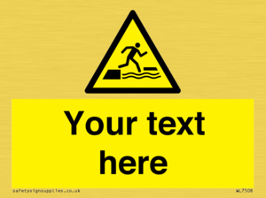 Custom Warning falling into water when stepping on or off a floating surface