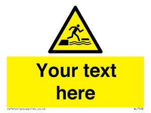 Custom Warning falling into water when stepping on or off a floating surface