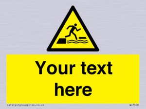 Custom Warning falling into water when stepping on or off a floating surface