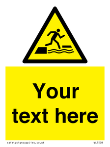 Custom Warning falling into water when stepping on or off a floating surface