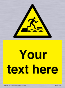 Custom Warning falling into water when stepping on or off a floating surface