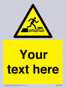 Custom Warning falling into water when stepping on or off a floating surface