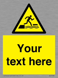 Custom Warning falling into water when stepping on or off a floating surface