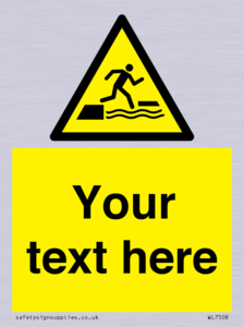 Custom Warning falling into water when stepping on or off a floating surface