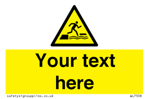 Custom Warning falling into water when stepping on or off a floating surface