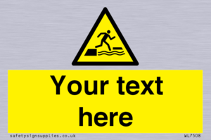 Custom Warning falling into water when stepping on or off a floating surface