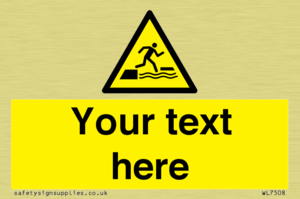 Custom Warning falling into water when stepping on or off a floating surface