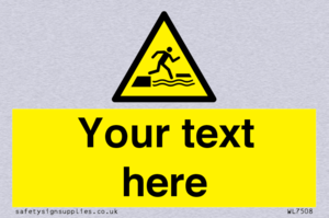 Custom Warning falling into water when stepping on or off a floating surface