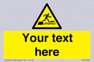 Custom Warning falling into water when stepping on or off a floating surface