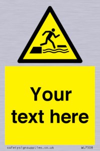 Custom Warning falling into water when stepping on or off a floating surface