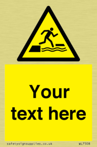 Custom Warning falling into water when stepping on or off a floating surface