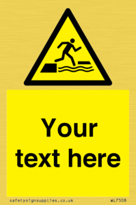 Custom Warning falling into water when stepping on or off a floating surface