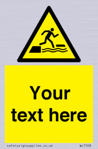 Custom Warning falling into water when stepping on or off a floating surface