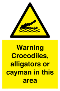 Warning crocodiles, alligators or cayman in this area