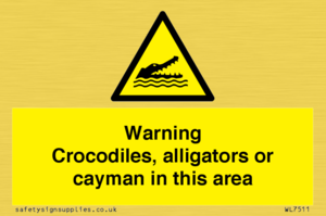 Warning crocodiles, alligators or cayman in this area