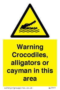 Warning crocodiles, alligators or cayman in this area
