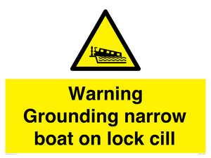 Warning Grounding narrow boat on lock cill