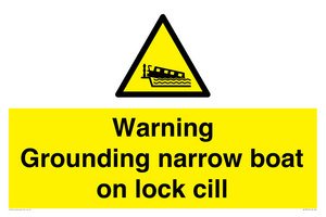 Warning Grounding narrow boat on lock cill