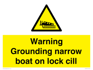 Warning Grounding narrow boat on lock cill