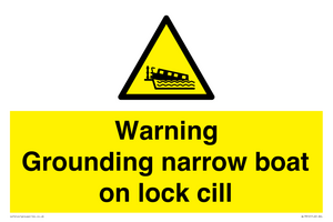 Warning Grounding narrow boat on lock cill