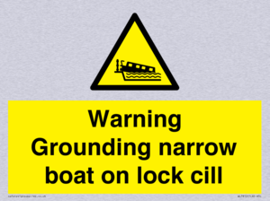 Warning Grounding narrow boat on lock cill