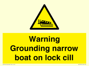 Warning Grounding narrow boat on lock cill