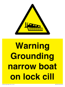 Warning Grounding narrow boat on lock cill