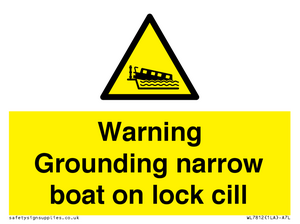 Warning Grounding narrow boat on lock cill