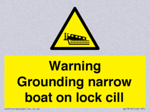 Warning Grounding narrow boat on lock cill