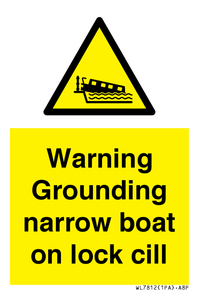 Warning Grounding narrow boat on lock cill