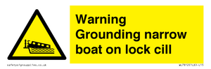 Warning Grounding narrow boat on lock cill