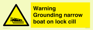 Warning Grounding narrow boat on lock cill