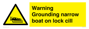 Warning Grounding narrow boat on lock cill