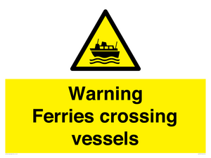 Warning Ferries crossing vessels