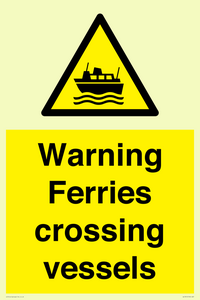 Warning Ferries crossing vessels