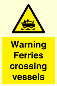 Warning Ferries crossing vessels