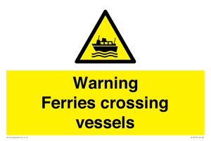 Warning Ferries crossing vessels