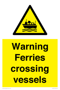 Warning Ferries crossing vessels