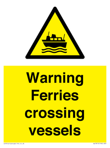 Warning Ferries crossing vessels